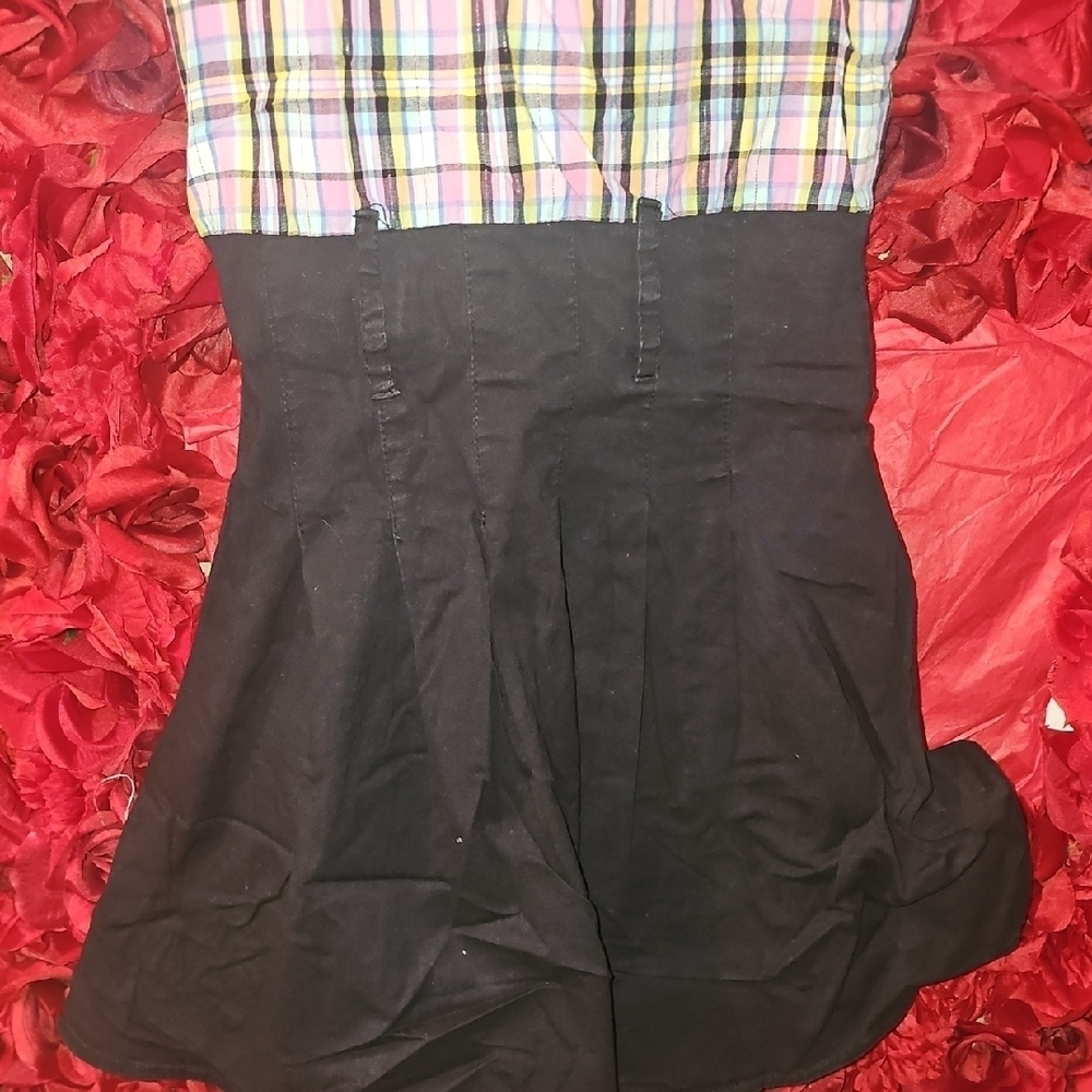 Chillpop Girld Plaid Ruffle Top with Black Flowy Skirt Bottom Size 10/12 - Picture 9 of 9